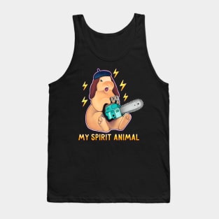 Rabbit with chainsaw my spirit animal Tank Top